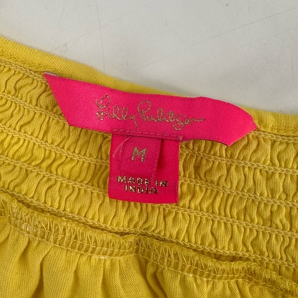 LILLY PULITZER Nailah Embroidered Tassel Top Lemon Yellow Medium - Picture 4 of 7